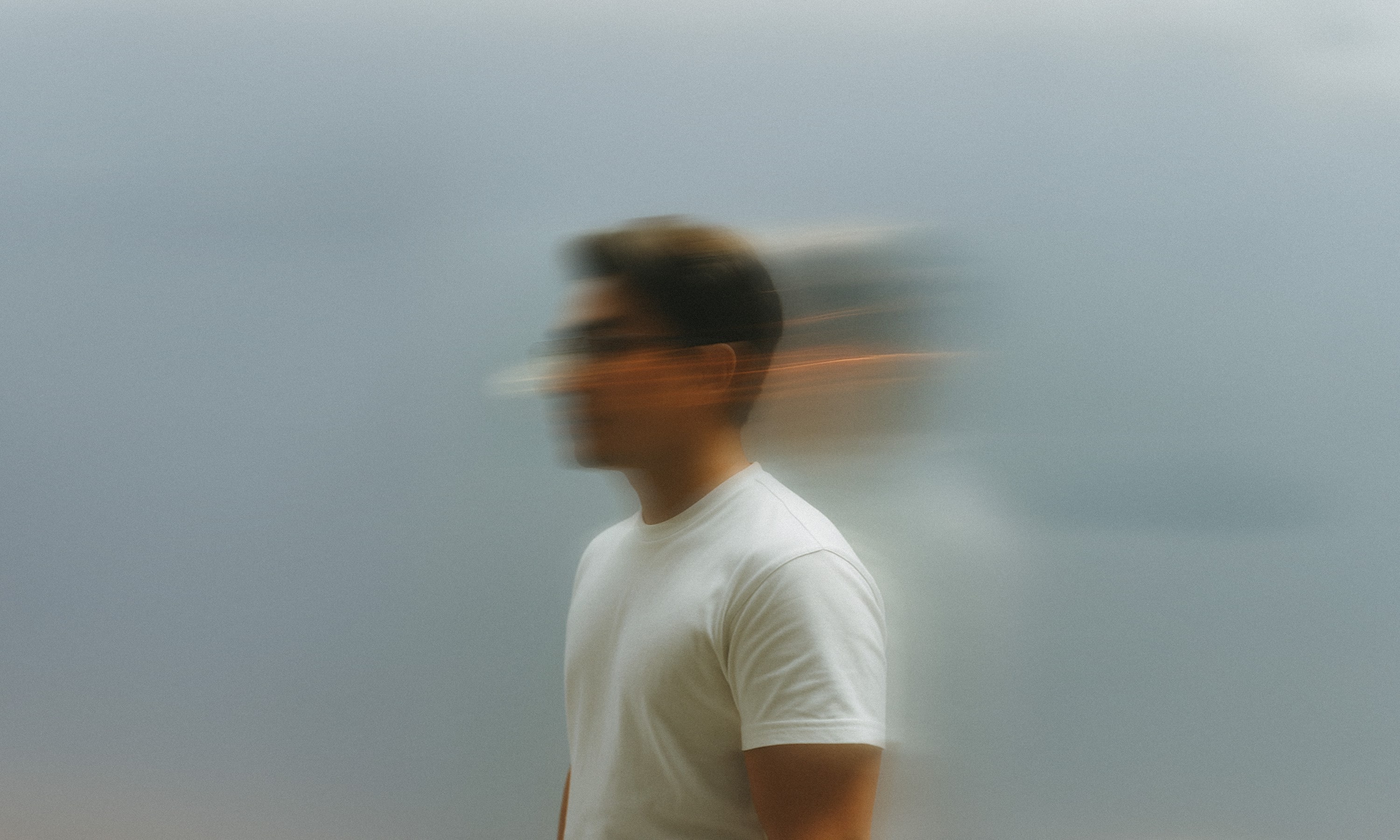 A founder in motion, photographed with a long exposure