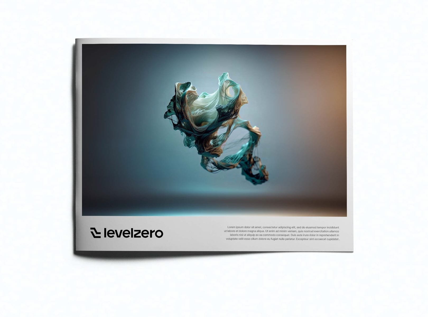 A printed Level Zero investment deck with an abstract cover image