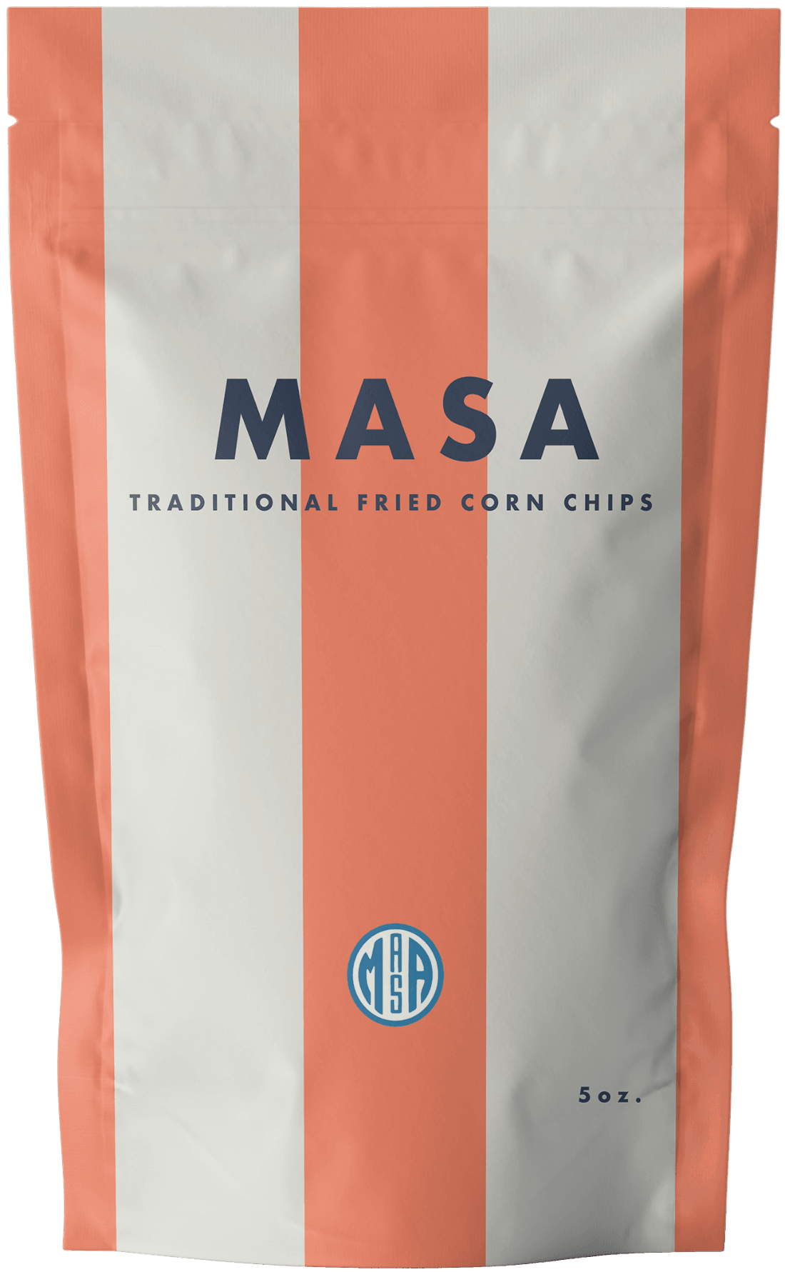 A striped MASA corn chip bag
